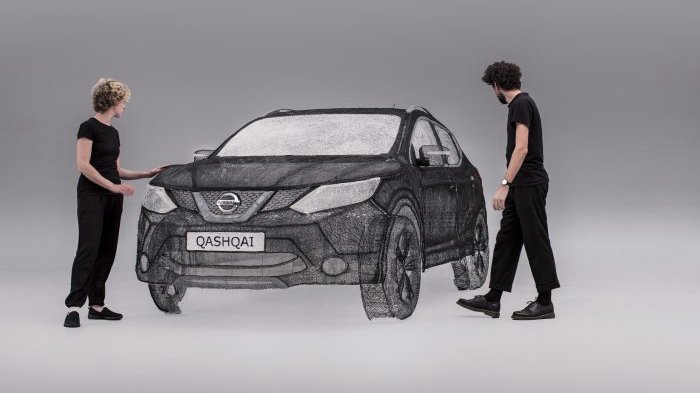 最新(圖/文/視頻)日產(chǎn)造世界首個最大3D打印筆雕塑 3D素描功力深厚