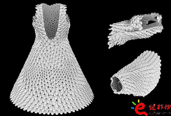 3d打印服裝 升級2.0版3D打印Kinematic Petals連衣裙誕生_3D打印服務公司